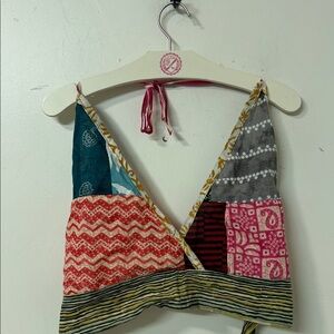 Ashley Taylor Red and Green Zigzag Top